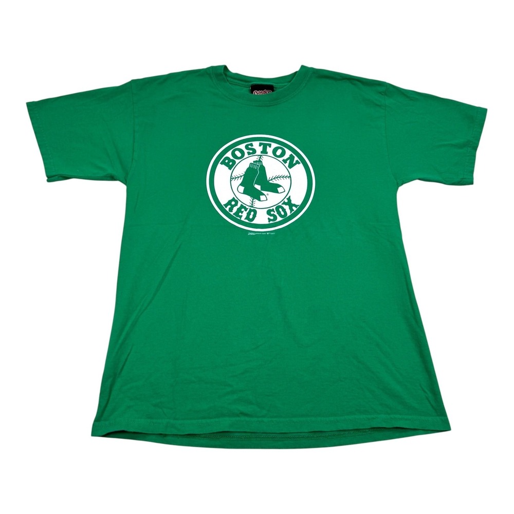 Vintage Boston Red Sox Shirt Mens Large Green MLB Baseball Graphic Stitches